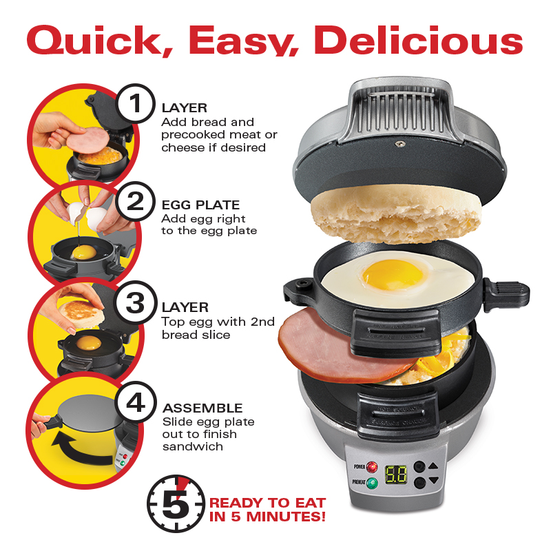 hamilton beach double breakfast sandwich maker instructions