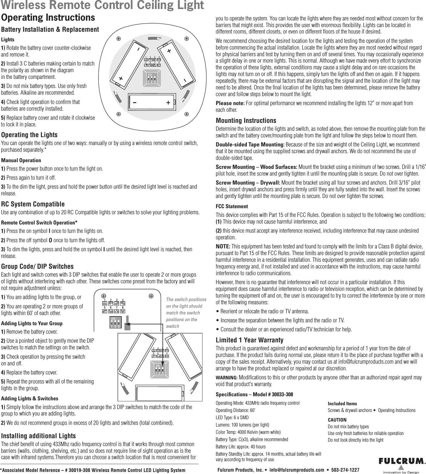 discharge lamp operating instruction