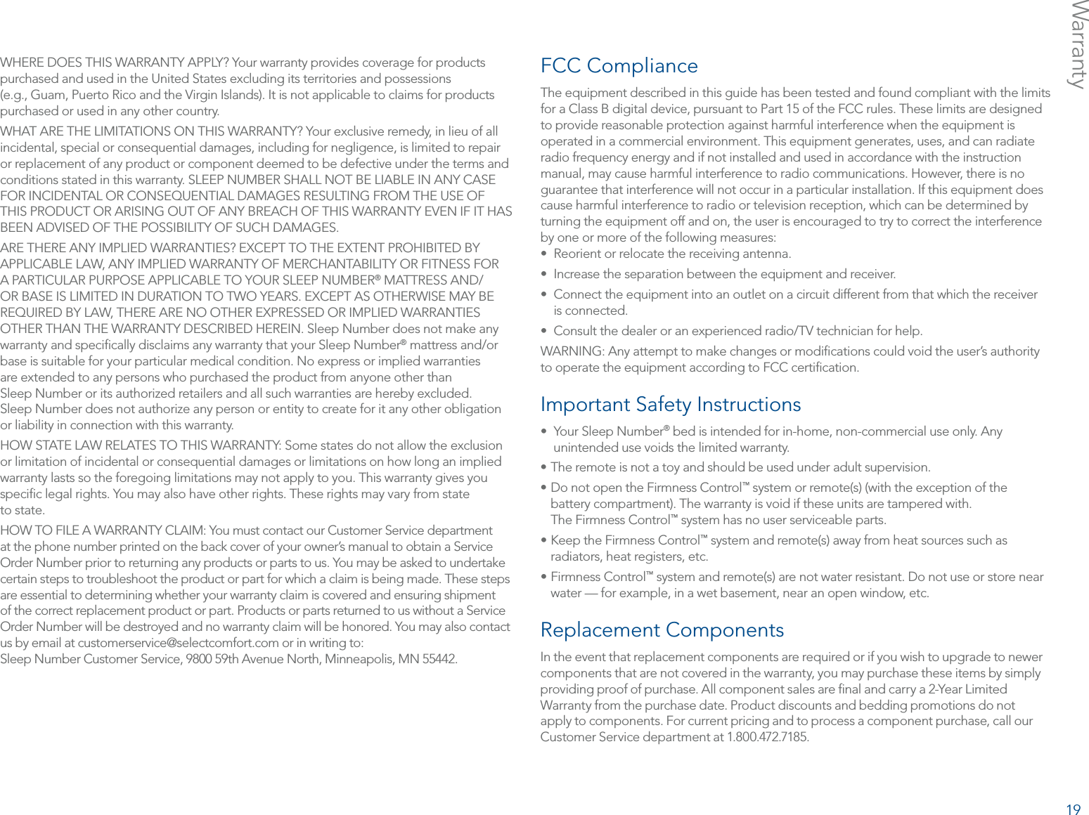 operating instructions for vulcan comfort control