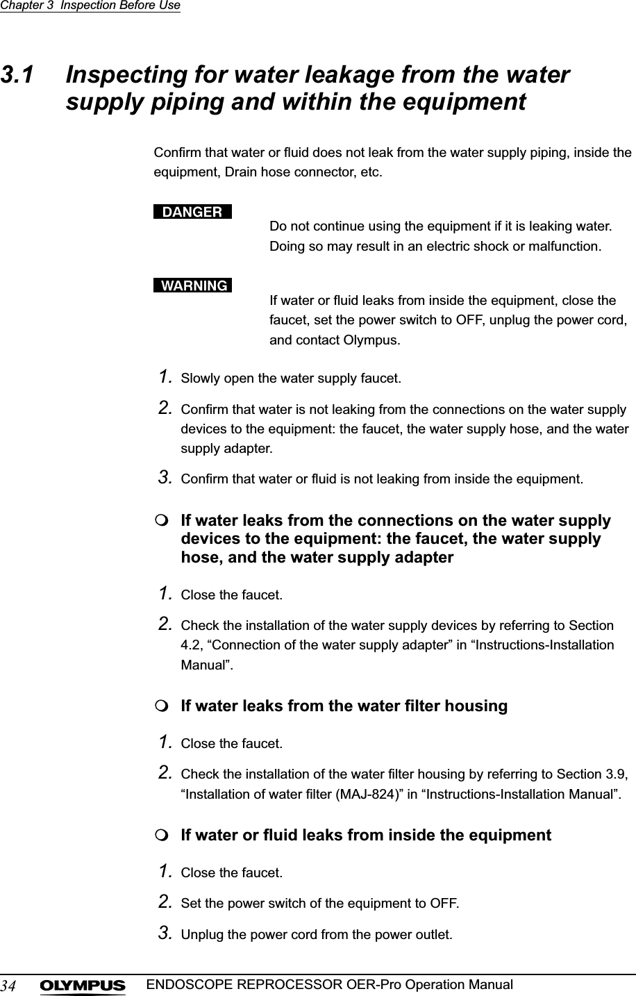 olympus medical instructions for use