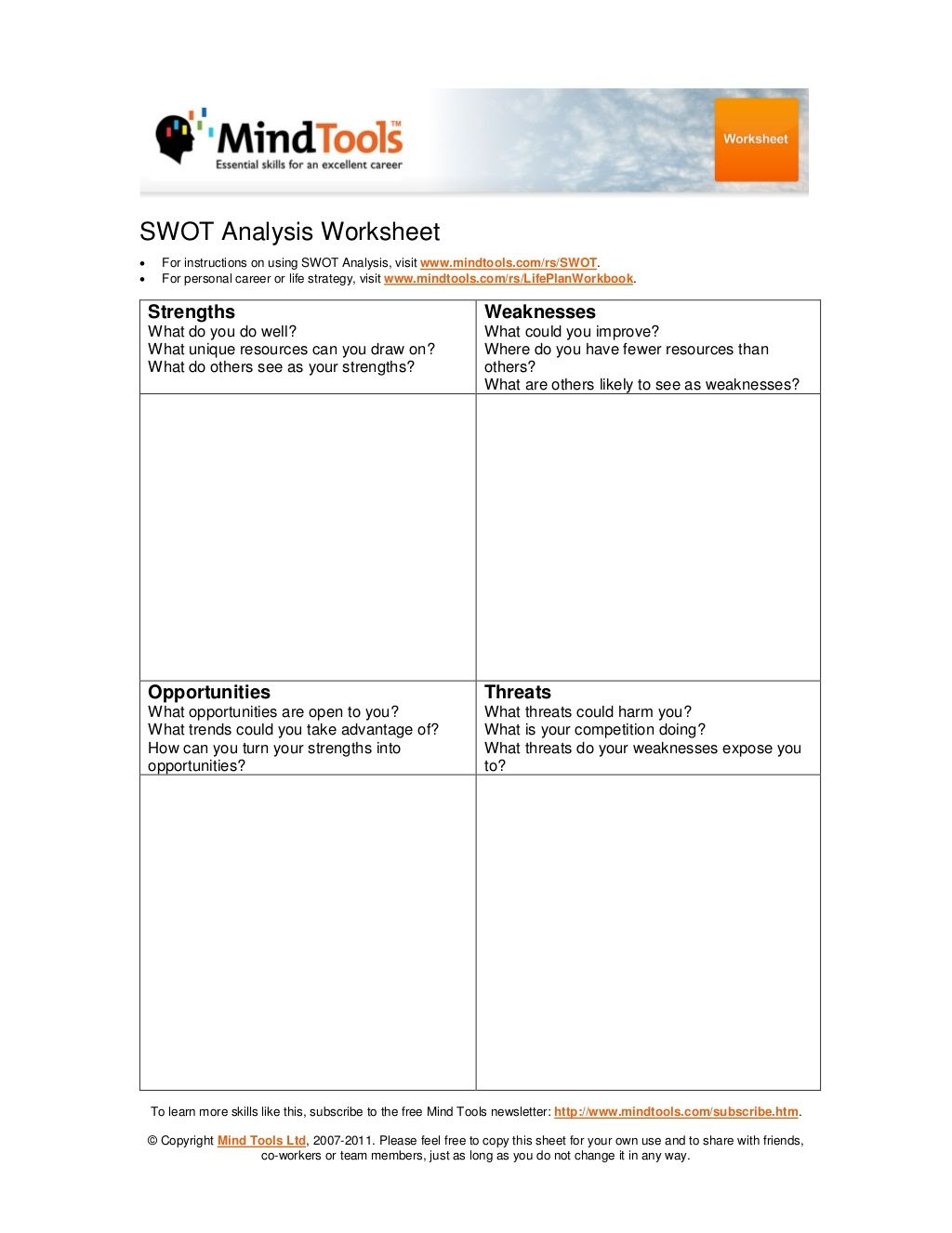 instructions for swot analysis