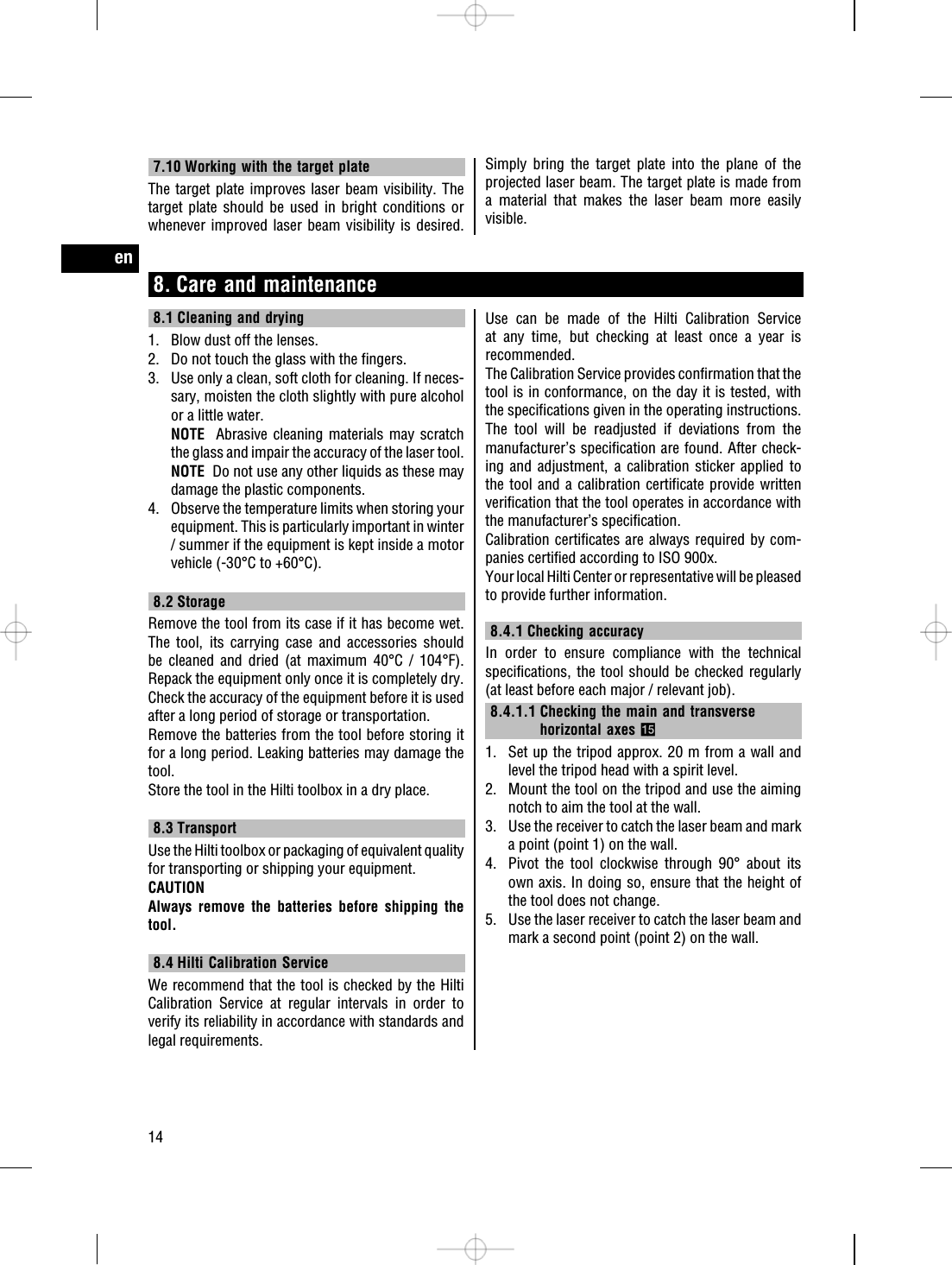 hilti pd 10 operating instructions