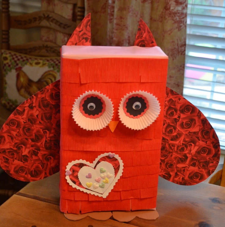 owl valentine box instructions