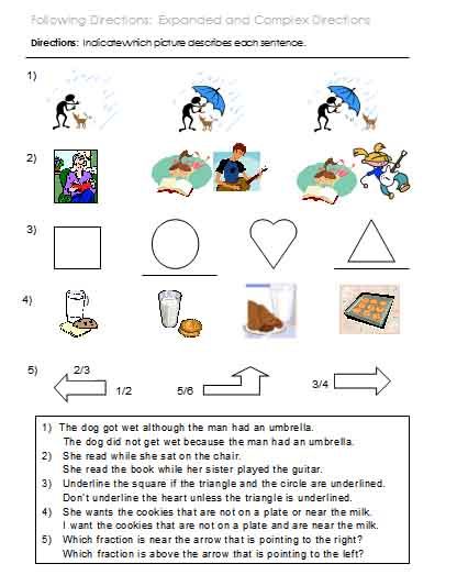 giving instructions esl assessments