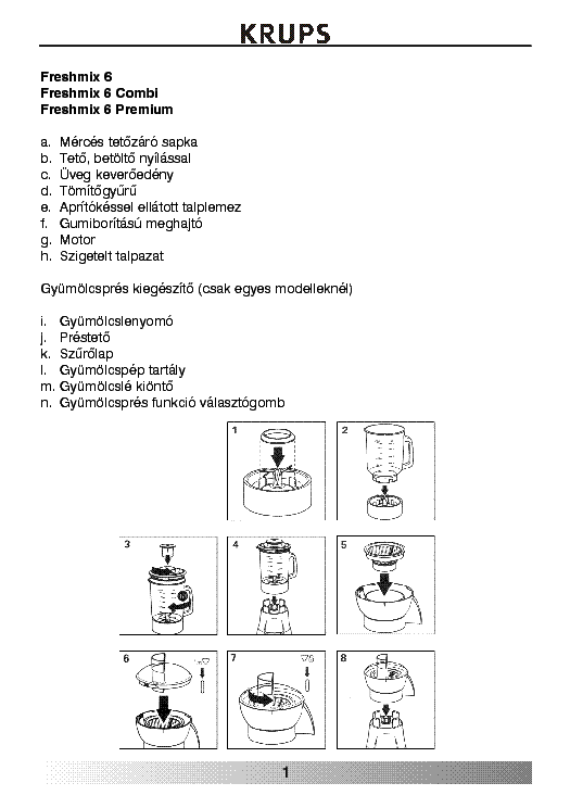 krups 978 instruction manual