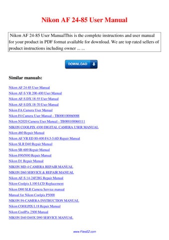 nikon d40 camera instructions